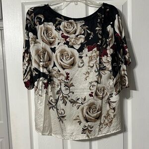 White House Black Market Silk Floral Blouse